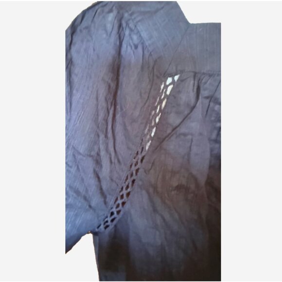 Lane Bryant Blue Peasant Blouse 22/24 Square Neck Swing Poet Sleeve Boho NWOT - Picture 5 of 8